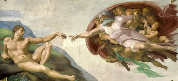 Criação - A Criação de Adão por Michelangelo